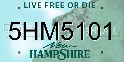 5HM5101 New Hampshire License Plate