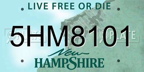 5HM8101 New Hampshire License Plate