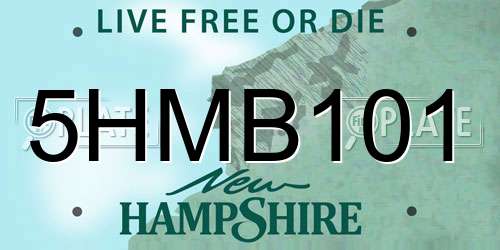 5HMB101 New Hampshire License Plate