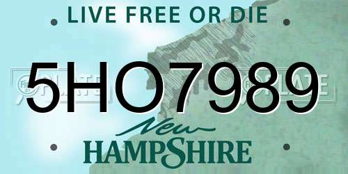 5HO7989 New Hampshire License Plate