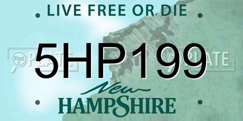 5HP199 New Hampshire License Plate