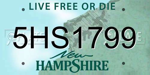 5HS1799 New Hampshire License Plate