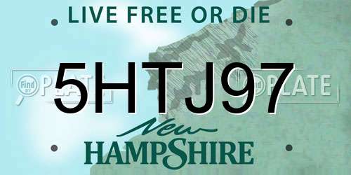 5HTJ97 New Hampshire License Plate