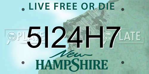 5I24H7 New Hampshire License Plate
