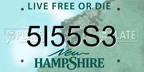 5I55S3 New Hampshire License Plate