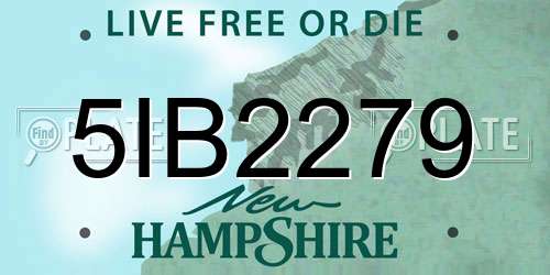 5IB2279 New Hampshire License Plate