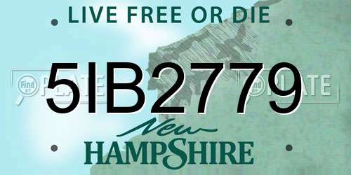 5IB2779 New Hampshire License Plate