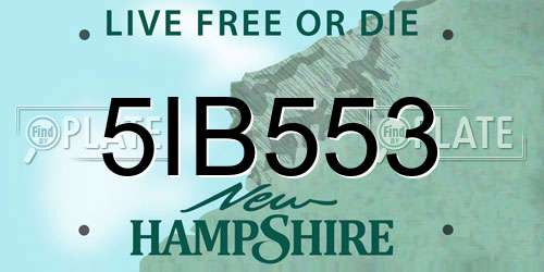 5IB553 New Hampshire License Plate