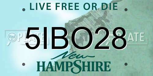 5IBO28 New Hampshire License Plate
