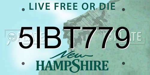 5IBT779 New Hampshire License Plate
