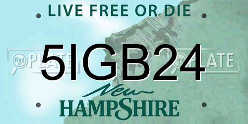 5IGB24 New Hampshire License Plate