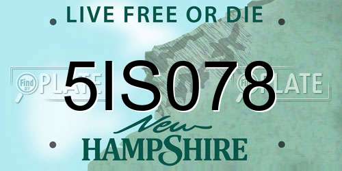 5IS078 New Hampshire License Plate