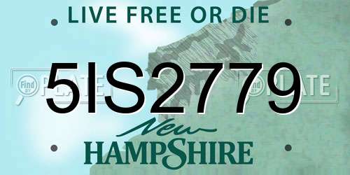 5IS2779 New Hampshire License Plate