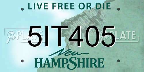 5IT405 New Hampshire License Plate