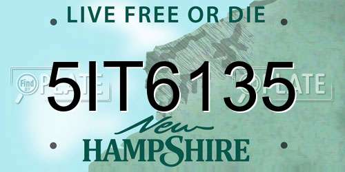 5IT6135 New Hampshire License Plate