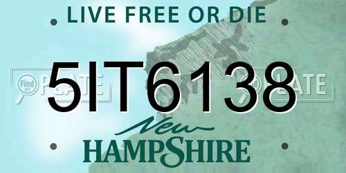 5IT6138 New Hampshire License Plate