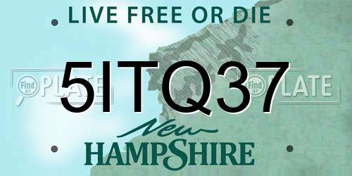 5ITQ37 New Hampshire License Plate