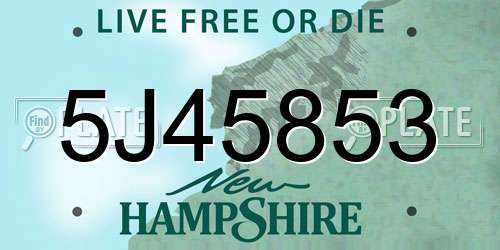 5J45853 New Hampshire License Plate