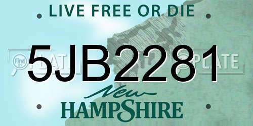 5JB2281 New Hampshire License Plate