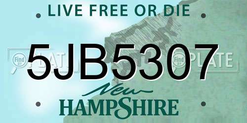 5JB5307 New Hampshire License Plate