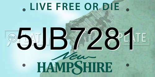5JB7281 New Hampshire License Plate