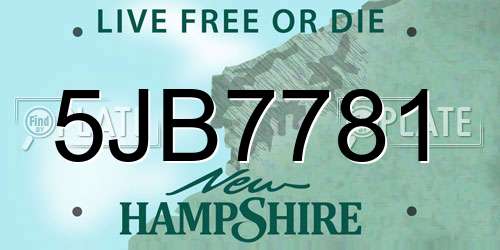 5JB7781 New Hampshire License Plate