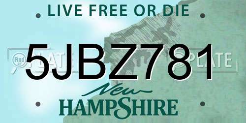 5JBZ781 New Hampshire License Plate