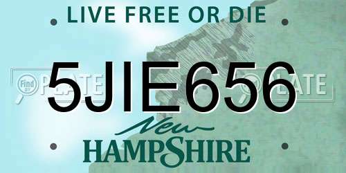 5JIE656 New Hampshire License Plate