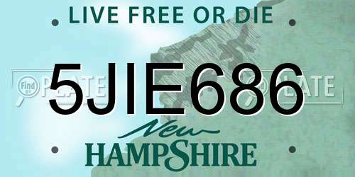 5JIE686 New Hampshire License Plate