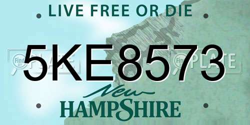 5KE8573 New Hampshire License Plate