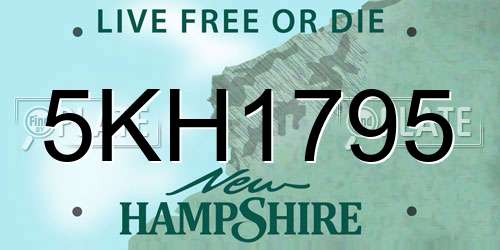 5KH1795 New Hampshire License Plate