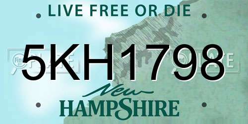 5KH1798 New Hampshire License Plate