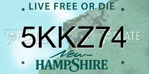 5KKZ74 New Hampshire License Plate