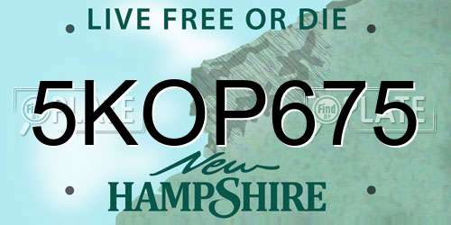 5KOP675 New Hampshire License Plate