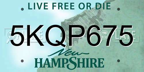 5KQP675 New Hampshire License Plate