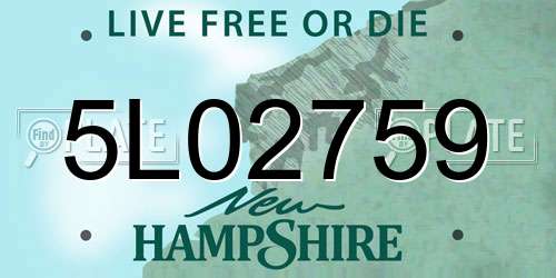 5L02759 New Hampshire License Plate