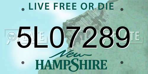 5L07289 New Hampshire License Plate