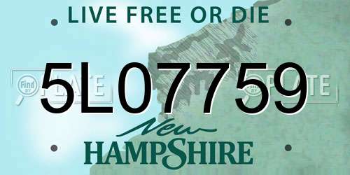 5L07759 New Hampshire License Plate
