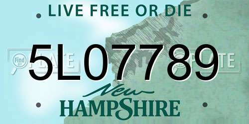 5L07789 New Hampshire License Plate