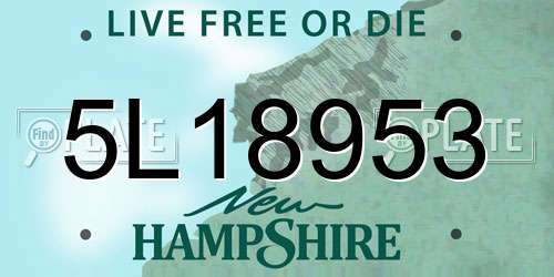 5L18953 New Hampshire License Plate
