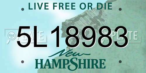 5L18983 New Hampshire License Plate