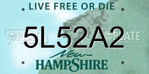 5L52A2 New Hampshire License Plate