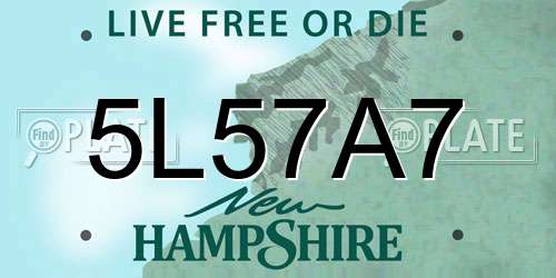 5L57A7 New Hampshire License Plate