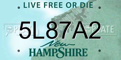 5L87A2 New Hampshire License Plate