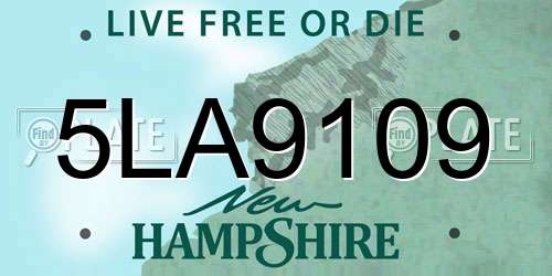 5LA9109 New Hampshire License Plate