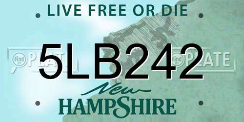 5LB242 New Hampshire License Plate