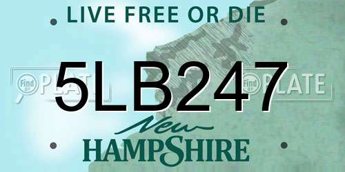 5LB247 New Hampshire License Plate