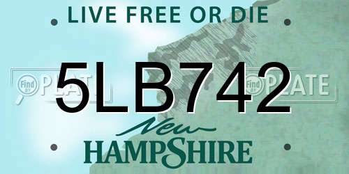 5LB742 New Hampshire License Plate