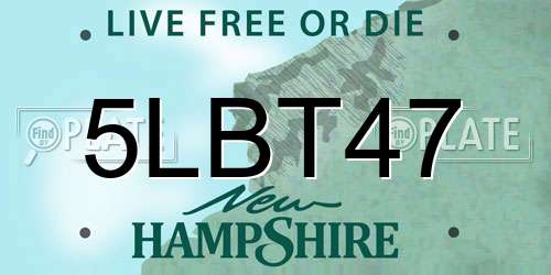 5LBT47 New Hampshire License Plate