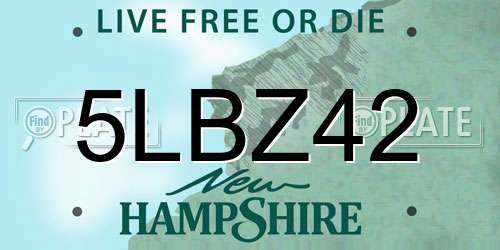 5LBZ42 New Hampshire License Plate